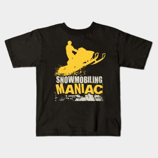 Snowmobiling Maniac Kids T-Shirt